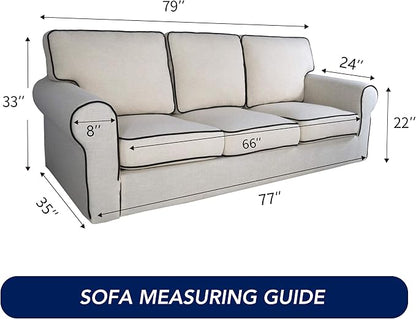PureFit Stretch Couch Covers for Sofa Large Sofa Slipcovers Deep Teal | 1-Piece Sofa Cover Washable Soft Couch Protector, Couch Slipcover with Non Skid Foam and Elastic Bottom for Kids, Dogs
