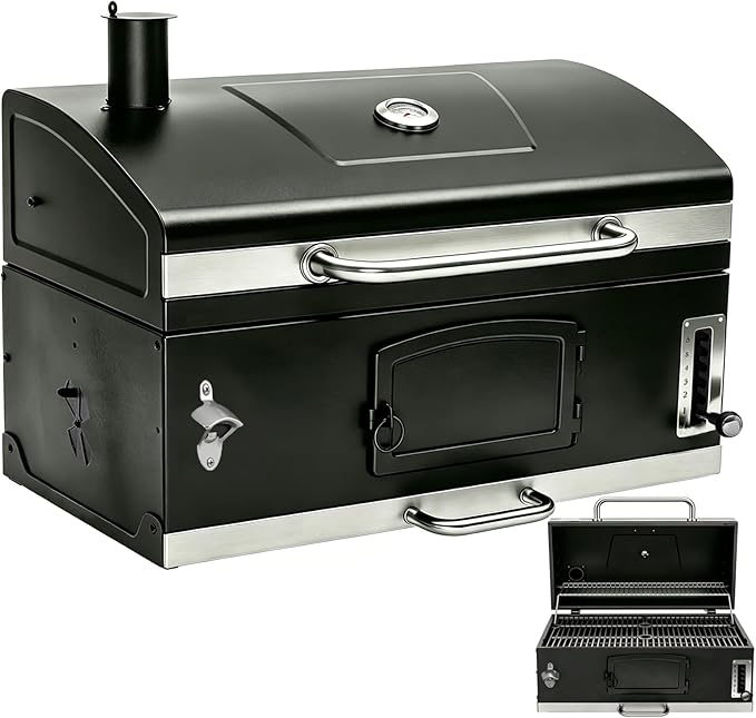Built In Charcoal Grill Large Charcoal BBQ Grills with 480 Square Inches Oversize Cooking Area, Outdoor Cooking Grill with Charcoal Trays for Backyard, Patio and Parties