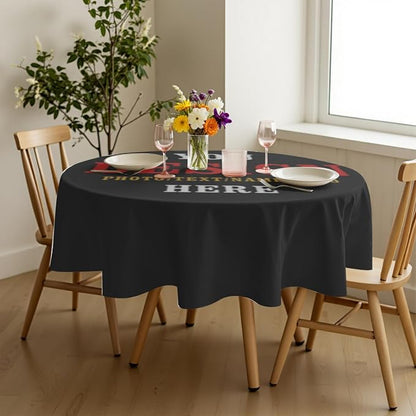 Sweetshow Custom Table Cloth Round Personalized Design Logo Picture Image Text Tablecloth 60 Inch Decor Washable Stain and Wrinkle Round Table Cover for Dining Picnic Birthday