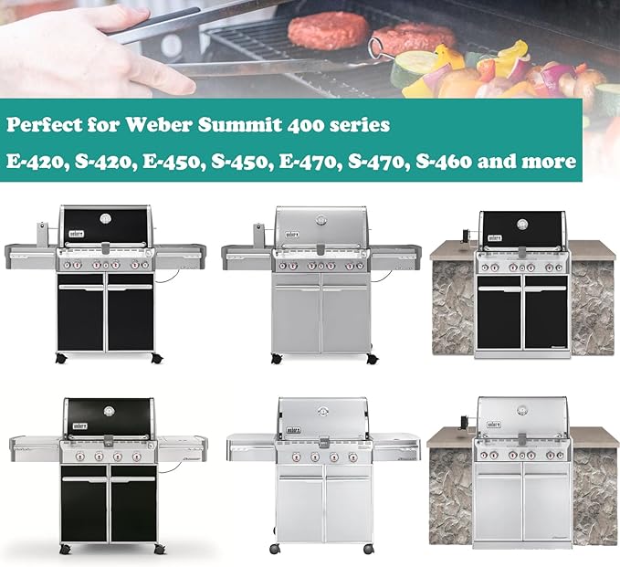 Full Size Griddle Inserts for Weber Summit 400 Gas Grills, Flat Top Griddle for Weber Summit E-420/E-450/E-470/S-470, Replacement Part for 67550 Grates