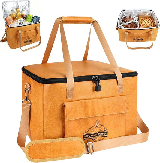 BBQ Blanket for Resting Meat, Insulated Meat Resting Bag for Brisket, Pork Shoulder & Turkey, Reusable BBQ Resting Bag for Smoker and Grilling, 16 x 10 x 10 Inch, Yellow