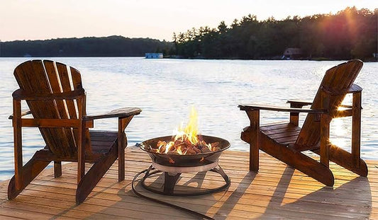 Outland Living Portable Propane Fire Pit, 21-inch, 58,000 BTU with Fire Pit Cover & Carry Kit, Smokeless Gas Firebowl | Perfect for Camping, Patio, Backyard, Tailgating, Deck, RV| Black 863 Cypress