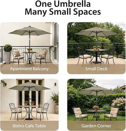 AMMSUN 6FT Patio Umbrella, Outdoor Table Umbrella with Push Button Tilt | UPF50+ Sun Protection and Water-Resistant Fabric, Premium Steel Pole and Ribs, Height-Adjustable and Push-Button Tilt