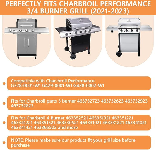 Adjustable Grill Warming Rack for Charbroil Performance 3/4 Burner Grill Replacement Parts 463448021 463365021 463352521 463732623 463354021, Swing Away Grid for Charbroil Grill Accessories