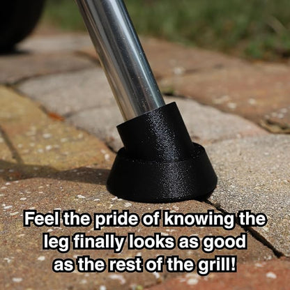 Grill Leg Cap for Weber Kettle Grill, 1 Inch Replacement Feet, Grill Leg Boots for Stability and Patio Deck Protection, Made in the USA