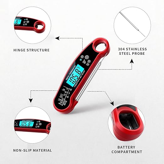 X&E Meat Thermometer Digital – Instant Read Food Thermometer for Cooking & Grilling – Professional Kitchen for Men, Dad & Mom