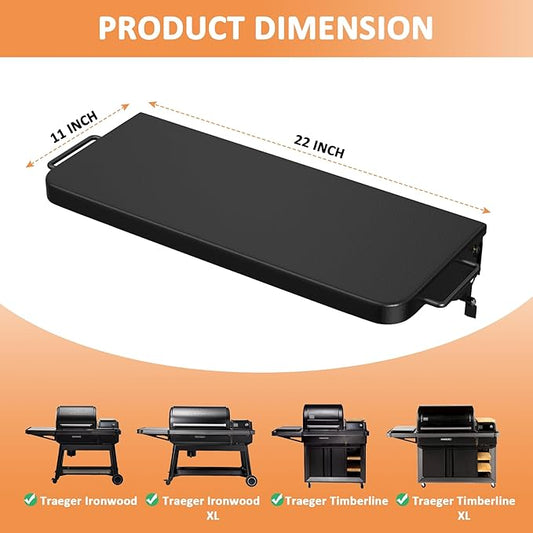 AJinTeby BAC604 Folding Shelf for Traeger Ironwood, Ironwood XL, Timberline, Timberline XL, 22" x 11" P.A.L. Pop-and-Lock Folding Front Shelf for Traeger Accessory