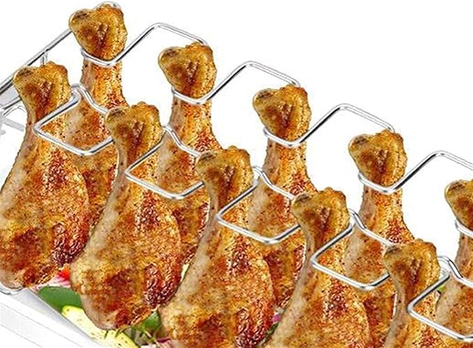 Portable Charcoal Grill for Camping BBQ, Outdoor Barbecue Grill Stainless Steel 12-Slot Foldable Chicken Wing Leg Roaster Stand, Compact Charcoal Grills BBQ for Picnic Tailgate,A-1