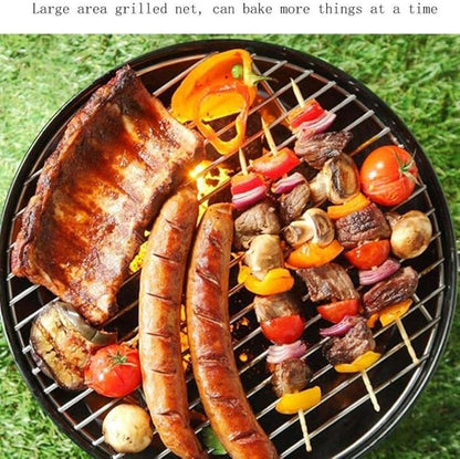 Portable Charcoal Grill for Camping BBQ, Outdoor Barbecue Grill with Thick Stainless Steel Round Oven, Multi-Person Camping Grill for Picnic & Party,A-1