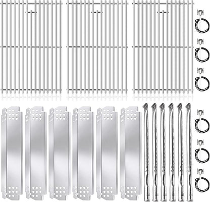 Criditpid Grill Replacement Parts for Nexgrill 6 Burner 720-0896B 720-0896 720-0896E 720-0896C 730-0896, Stainless Steel Grill Grates, Heat Plates, Burners & Ignitors Kit for Nexgrill Evolution Grill.