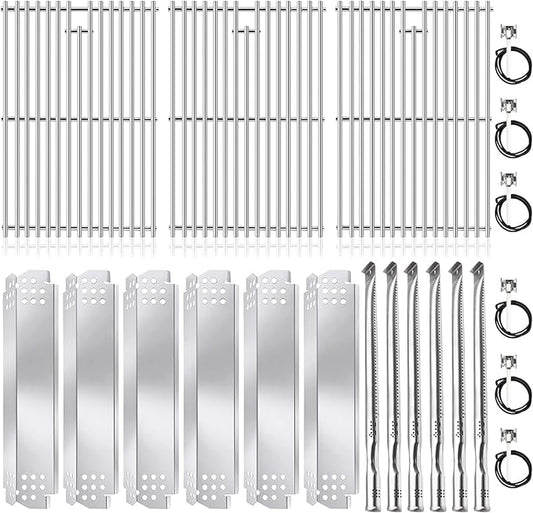 Criditpid Grill Replacement Parts for Nexgrill 6 Burner 720-0896B 720-0896 720-0896E 720-0896C 730-0896, Stainless Steel Grill Grates, Heat Plates, Burners & Ignitors Kit for Nexgrill Evolution Grill.