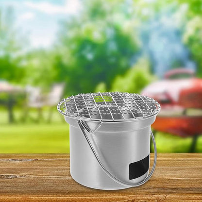 Small Grill: Stainless Steel Small Bbq Grill For Outdoor Camping Picnic Table - Portable Charcoal Barbecue Stove For Backyard Picnic Camping