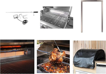 BLAZE BBQ Outdoor Package 13 of 40” LTE Built-in Natural Gas Grill, Double Side Burner, 32” Door & Two Drawers Combo, 20” Refrigerator, Grill Cover, Fridge Trim, Rotisserie Kit and Accessories