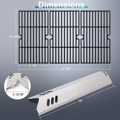 DGF493BNP Drip Pan Replacement Parts for Dyna Glo, Adjustable 24''-30'' Drip Pan, Grid Cooking Grates, Heat Plate Tent Shield, Burner and Igniter for Dyna Glo DGF493BNP, Backyard Grill BY13-101-001-12