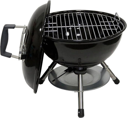 Megamaster 14.5" Portable Charcoal Barbecue Grill with Adjustable Air Vent, 141 SQ. In Cooking Area, Table Top Grill for Camping, Outdoor Cooking, Patios, and More - 810-23001