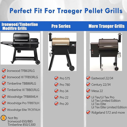 BAC609 Reversible Griddle Replacement Parts for Traeger Pellet Grill Insert Pro 34 TFB88PZB Pro 22 Pro 575 TFB57GLE Pro 780 Ridgeland 572 Woodridge Ironwood Modifire Griddle Plate Flat Top