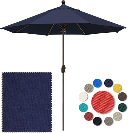 Eurmax USA 10-Year-Non-Fading 10FT Outdoor Patio Market Umbrella,UPF50+ UV Resistant Sun Shade,Heavy Duty Commercial Grade,Crank Lift Design,Windproof Vented Top for Garden,Pool,Deck,Navy Blue