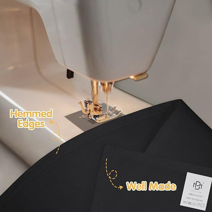 BRILLMAX 8 Pack Black Tablecloths 60x102 Inch for 6ft Rectangle Tables | 150 GSM Polyester Fabric, 15" Standard Drop, Water, Stain & Wrinkle Resistant Cloth Cover for Wedding Reception Banquet Party