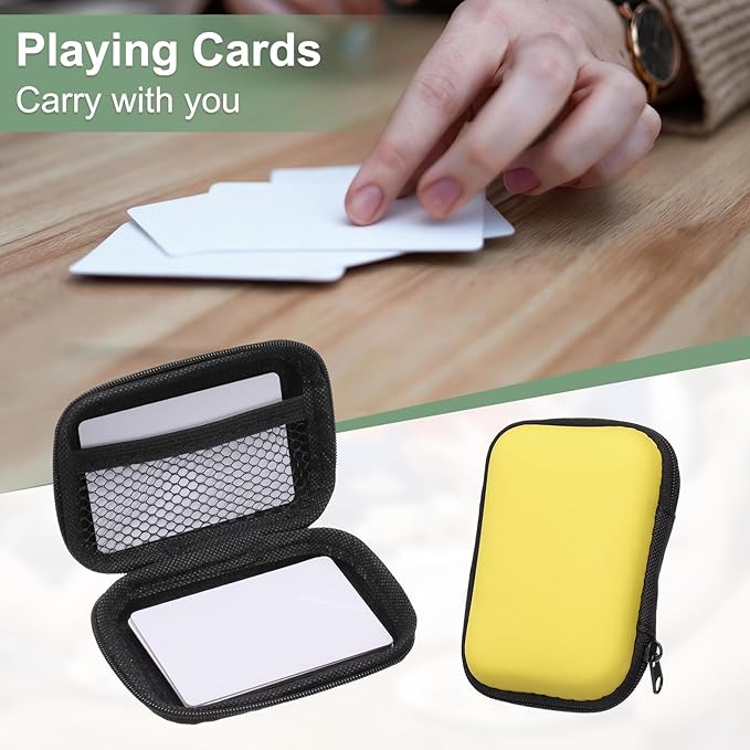 Card Game Case, Soft Cloth Playing Waterproof Card Storage Travel Game Case Compatible for Outdoor Gaming Camping, Yellow