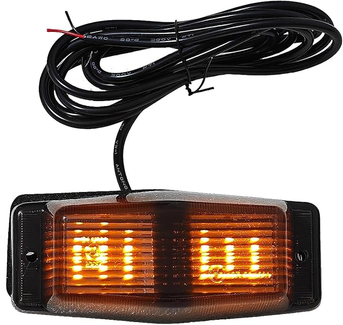 1PC/2PCS 24V LED Marker Light Front Grill Double Burner/Pole Indicator Lamp(1x Smoked Amber)