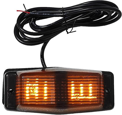 1PC/2PCS 24V LED Marker Light Front Grill Double Burner/Pole Indicator Lamp(1x Smoked Amber)