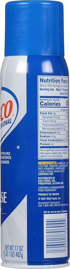 Crisco Professional No-Stick Cooking Spray, Cooking Pro, 17 Ounce (Pack of 5)