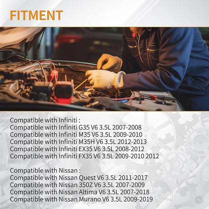 6PCS Fuel Injectors 12 Holes Compatible with Nissan 350Z Altima Murano Quest, for Infiniti EX35 FX35 G35 M35 M35H V6 3.5L Replace# 16600JK20A 16600-JK20A