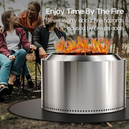 48" Fireproof Fire Pit Mat for Solo Stove Yukon, 5-Layer Round Grill Mats for Outdoor Grill Deck Protector, Waterproof Pad for Camping Accessories, BBQ Mat for Patio