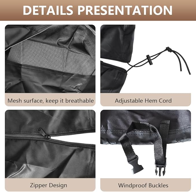 Grill Cover for recteq Flagship 1100,RT-700 RT-1250 RT-680 Wood Pellet Grill Cover | Full Length Heavy-Duty Premium Pellet Grill Cover for All-Weather Protection,Suitable for RT-700 RT-1250 RT-680