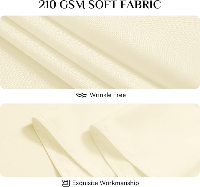 Softalker Rectangle Tablecloth, Waterproof Table Cloths Wrinkle Free Fabric Washable Polyester Table Cover for Dining Tables Party Outdoor Camping Parties Buffet - 60 x 84 inch, Ivory