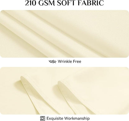 Softalker Rectangle Tablecloth, Waterproof Table Cloths Wrinkle Free Fabric Washable Polyester Table Cover for Dining Tables Party Outdoor Camping Parties Buffet - 60 x 84 inch, Ivory
