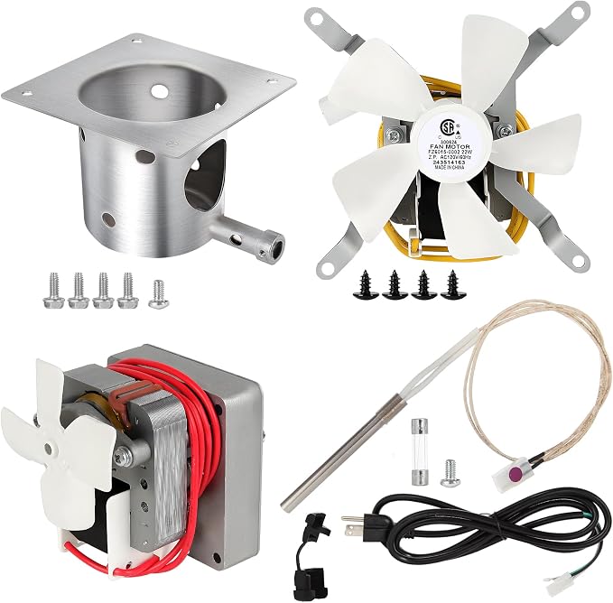 Subody Cldkz Complete Replacement Parts Kit for Pit Boss and Traeger, Auger Motor, Grill Induction Fan, Fire Burn Pot with Screws, Hot Rod Ignitor with Fuse, for Traeger, Pit Boss Wood Pellet Grills