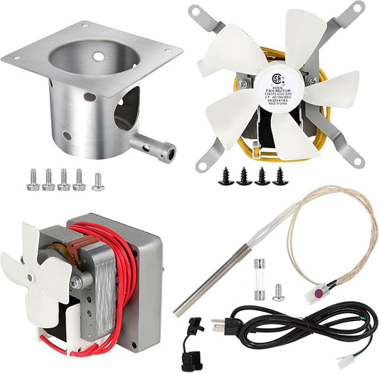 Subody Cldkz Complete Replacement Parts Kit for Pit Boss and Traeger, Auger Motor, Grill Induction Fan, Fire Burn Pot with Screws, Hot Rod Ignitor with Fuse, for Traeger, Pit Boss Wood Pellet Grills