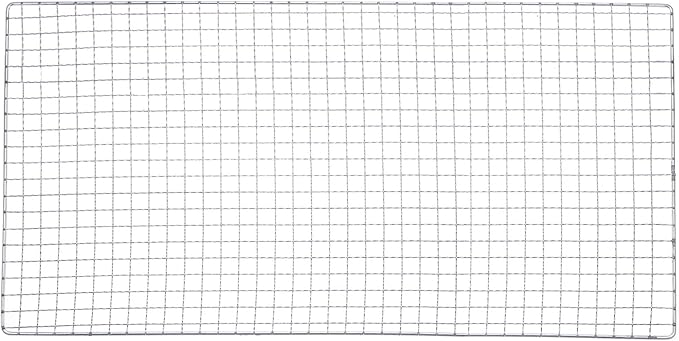 HARFINGTON Square BBQ Grill Net 29.5x60cm Electroplated Stainless Steel Barbecue Mesh Mat for Baking Smoking Charcoal Grilling Roasting
