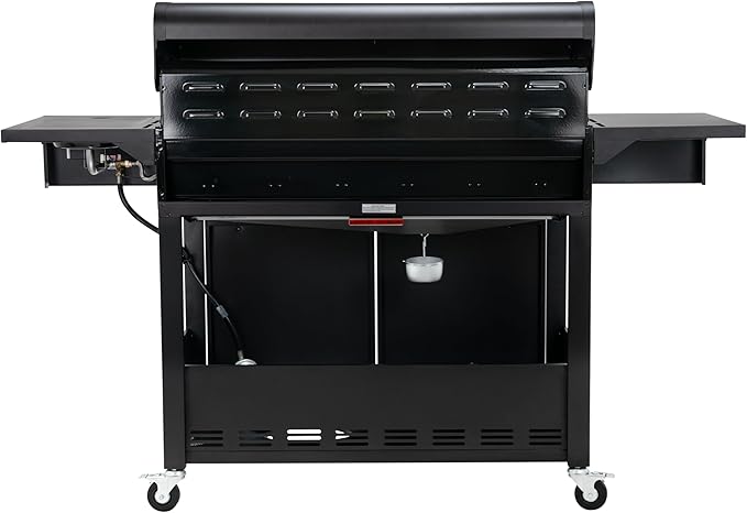 Kenmore 6-Burner Propane Gas Grill with Side Burner, 73,000 BTU Total Cooking Power, 819 Sq. In. Cooking Space, Cast Iron Grates, Warming Rack, Built-In Thermometer, For Outdoor BBQs Events, Black