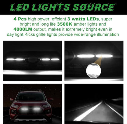 LED Grille Lights for 2019-2025 Toyota RAV4 Accessories White | Snap-In,Smoked Lens, Exterior Front Grill Insert Light for 5th Gen Hybrid Adventure TR D Off-Road 5311142220