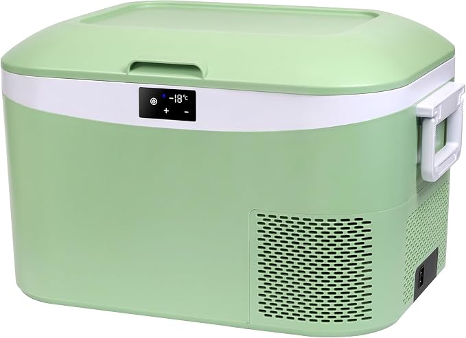 Megiu 12 Volt Refrigerator Portable Car Freezer 13.5 Quart (12.8 Liter) Compressor Cooler 12V/24V DC 110～240 Volt AC for Truck Van RV Camper SUV Boat Travel Camping Road Trips Tailgating -18℃~+15℃