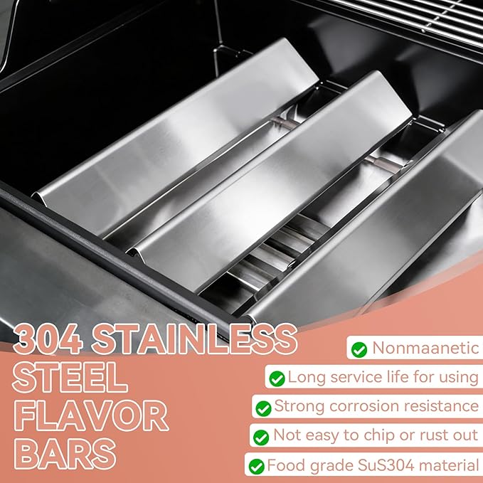 Spirit E-210 15.3" Flavorizer Bars for Weber Spirit I II & GS4 200 Series E210 E220 S210 S215 S220 with Front Control, 7635 Stainless Steel Flavor Bar Fits Weber 67045 68842 69796 Replacement Parts