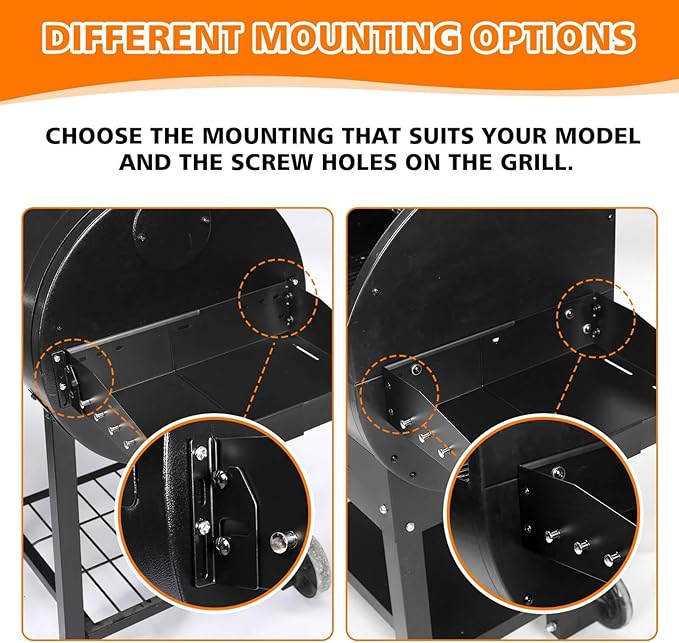 GRISUN Adjustable Folding Grill Side Shelf for Pit Boss 540 & 700FB, Side Prep Table with 5 Tool Hooks for Camp Chef, Char-Griller & Dyna-Glo Grills