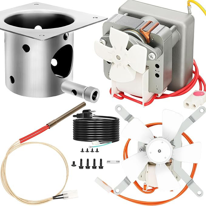 Replacement Parts Kit for Traeger,Pit Boss Wood Pellet Grills,Auger Motor,Induction Fan,Fire Burn Pot with Screws and Hot Rod Ignitor with Fuse,Pellet Grill Repair Kit Fit for Camp Chef,Z Grills