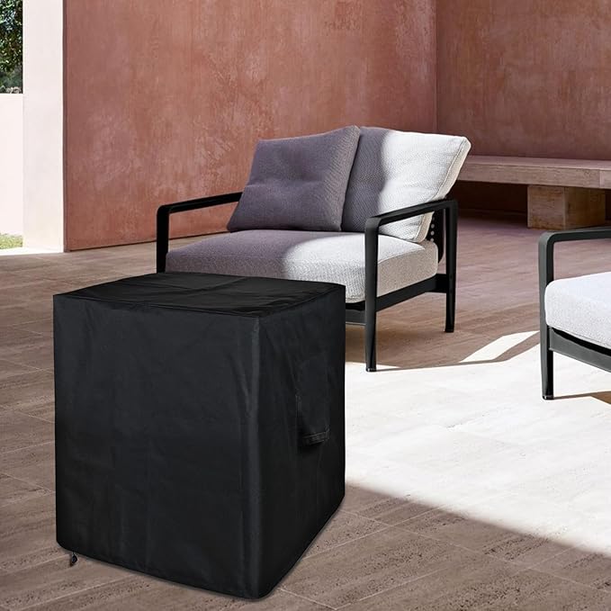 SheeChung Cover for Propane Tank Cover Table 17"x17"x20",Fit for 20 lbs Gas Tank Holder Storage Box,Waterproof Heavy Duty 600D Outdoor Wicker Side Table/Storage Box Covers for Gas Fire Pit Grill