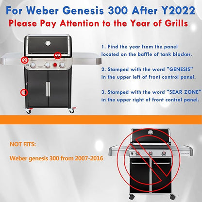 Genesis II E-310 Grates Flavorizer Bars Heat Deflectors Replacement Parts for Weber Genesis II Parts II E310 II E-315 II SE-310 II S310 II E-330 Genesis 2 Stainless Steel Grill Grates