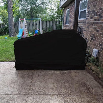 86 Inch Island BBQ Grill Head Cover Heavy Duty Waterproof | Outdoor Kitchen BBQ Cover, Black