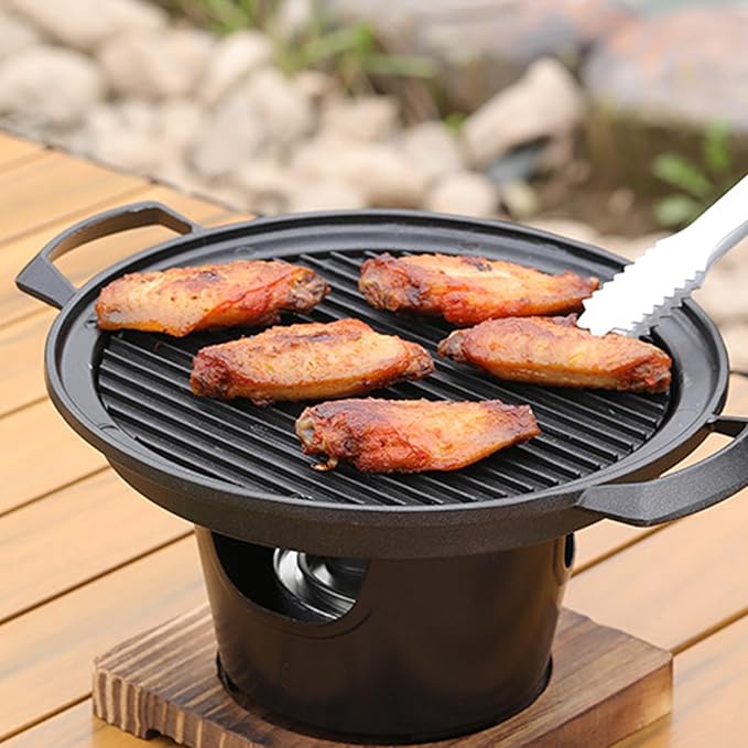Korean BBQ Grill, Smokeless Non-stick Tabletop Charcoal Grill, Easy to Assemble Portable BBQ Grill for Home, Picnics, Camping and Outdoor Gatherings