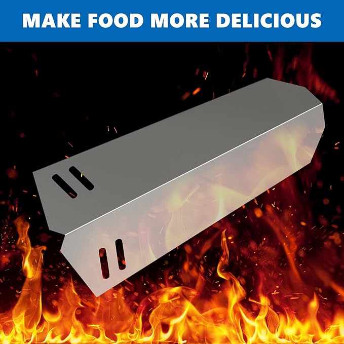 SafBbcue Heat Plates Replacement for Cuisinart GAS0256AS/ASO, GAS2256AS Grill, Flame Tamer for Cuisinart Gas Grill, Stainless Steel Heat Shield, 2 Pack(0256-601-0256-2)