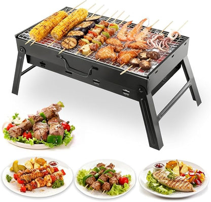 Portable Foldable Charcoal Grill 15" Tabletop BBQ | Lightweight & Compact, Easy Setup, Camping & Picnic, Outdoor Use, Beach & Backyard