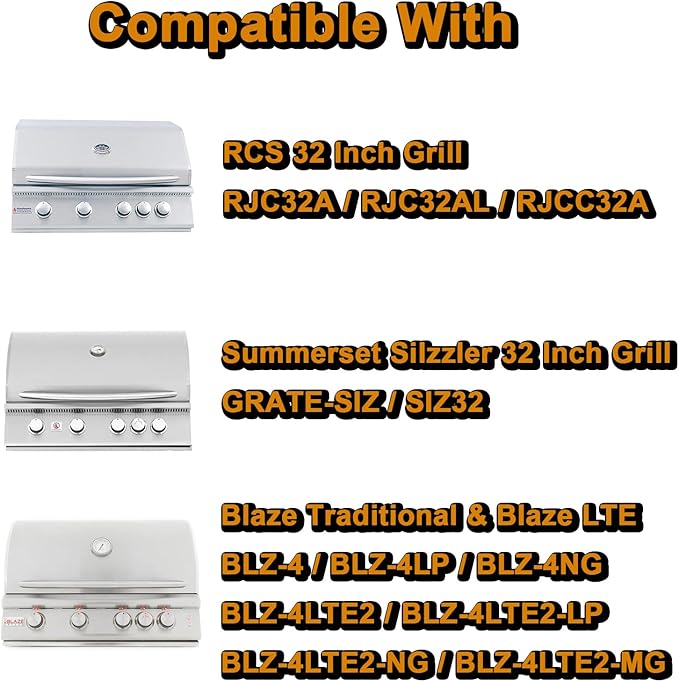 RJC008P RJC32A Grates Grill Replacement Parts for RCS Grill Parts 32’’ Premier RJC32AL Cooking Grid Blaze 4 Burner BLZ-4LTE2-NG BLZ-4LTE2-LP BLZ-4LTE2MG-LP BLZ-32-034 Summerset Sizzler Grill Grates