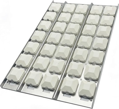 19 1/4" Stainless Heat Plates with Briquettes Tray Grate Tray Clips Replacement for Lynx L30R, L30PSR, L42FR, L54, 30", 42" and 54" Gas Grill