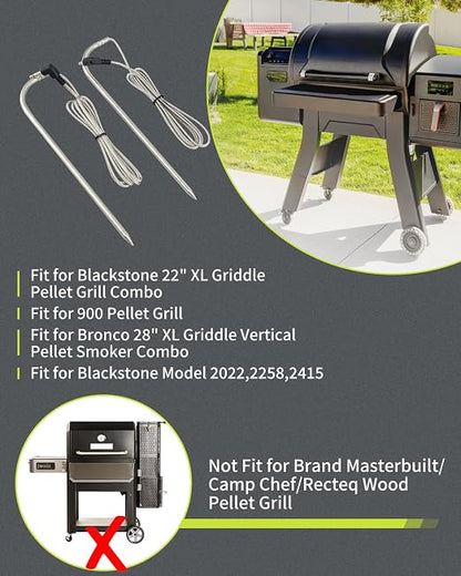 Meat Probe Fit for Bronco 28" XL Griddle Vertical Pellet Smoker Combo, for Blackstone 22" XL Griddle Pellet Grill Combo, Model 2022 2258 2415 for 900 Pellet Grill