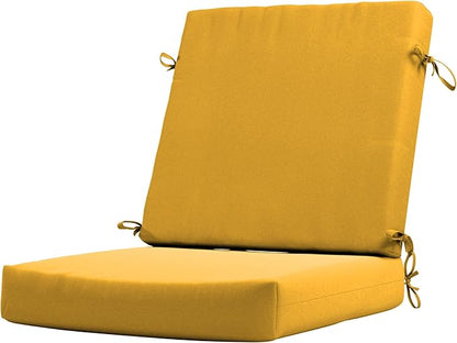 California Umbrella Outdoor Dining Chair, Patio Seat Cushion, 20 x 40 Inch, Premium Outdoor Memory Foam, Fade Resistant Sunbrella Fabric, Fabric Ties,Sunflower Yellow